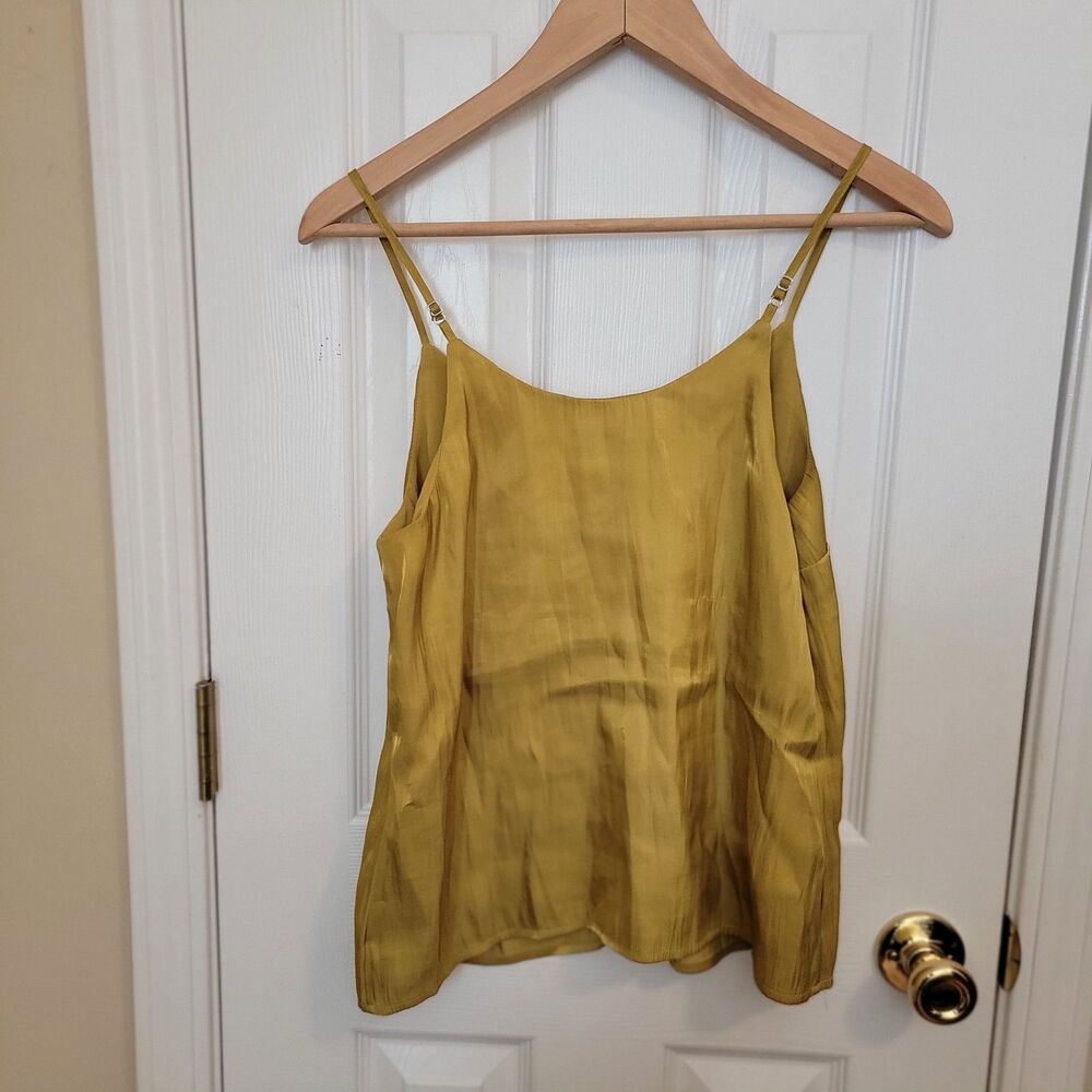 A New Day Golden Mustard Yellow Spaghetti Strap Lined Cami Size XS - Picture 2 of 3